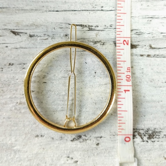*1 LEFT* Gold Circle Geometric Hair Barrette - Picture 7 of 7